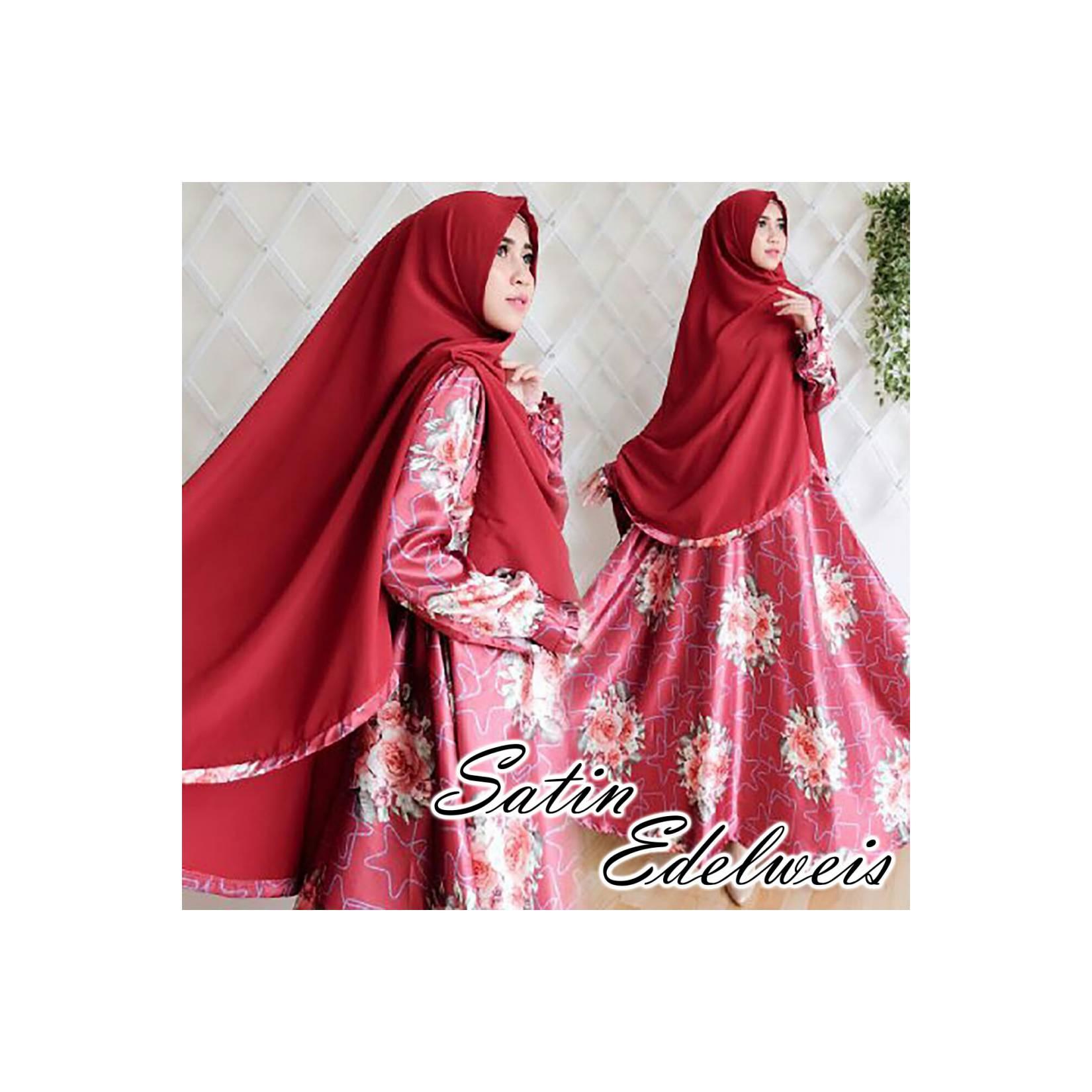 A1456 Sc4742 Syari Satin edelweis red KODE D1456
