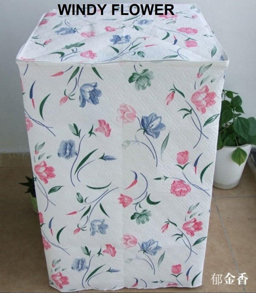 Cover Mesin Cuci 1 Tabung Bukaan Atas - Motif Bunga