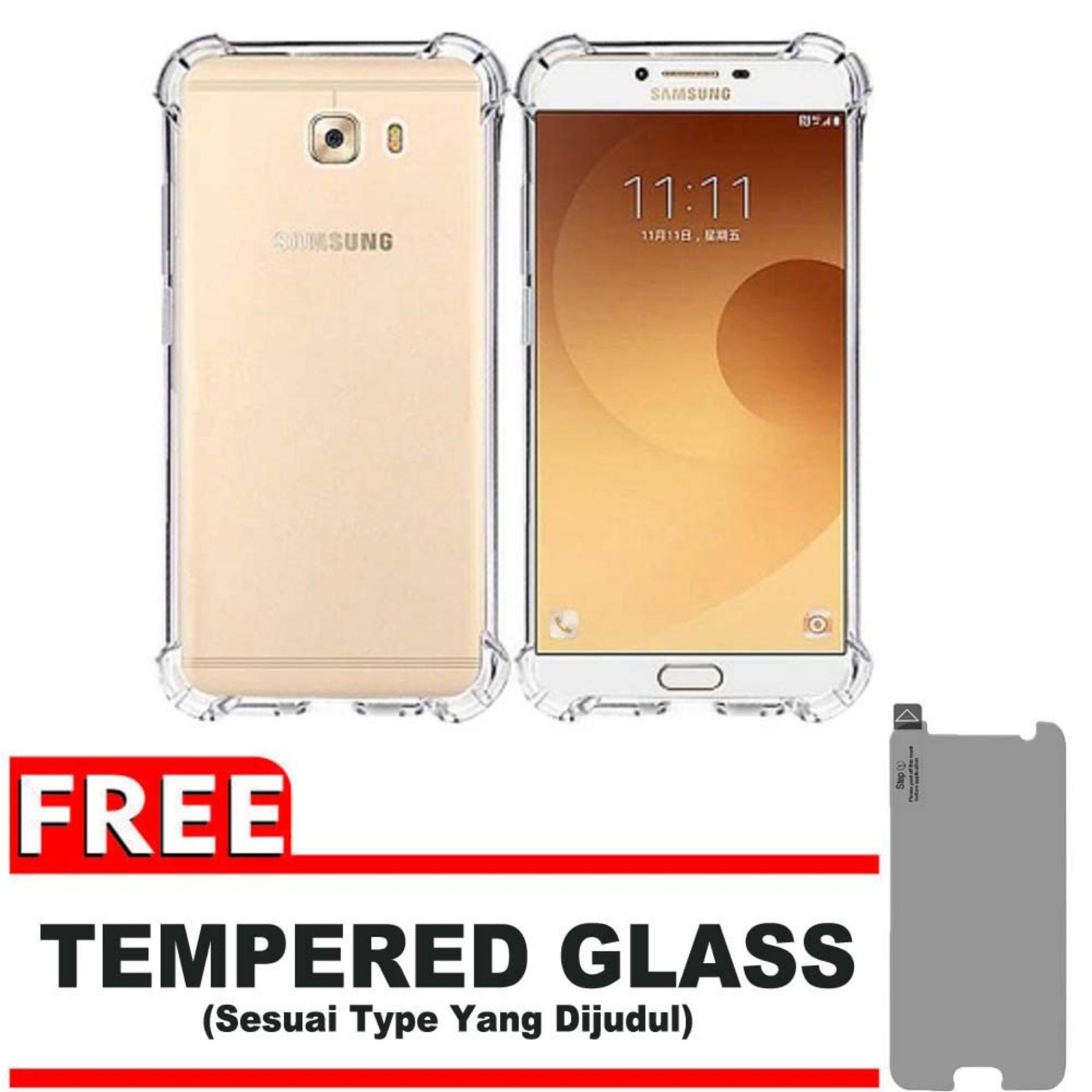 ShockCase for Samsung Galaxy C9 Pro / 4G LTE / Duos | Premium Softcase Jelly Anti Crack Shockproof - Gratis Free Tempered Glass Protector - Transparan