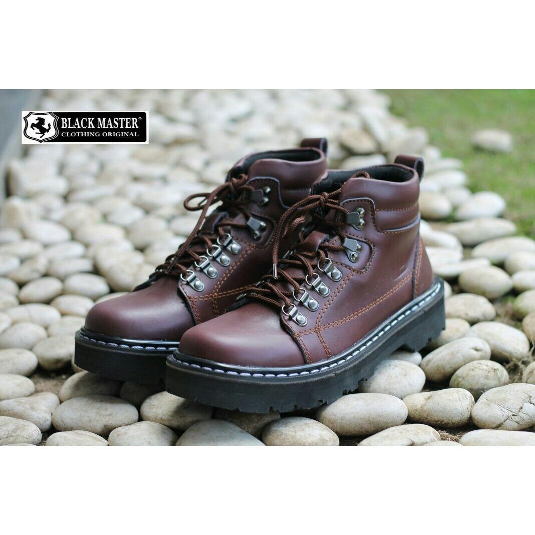 Sepatu Boots Kulit Asli Safety Pria BLACKMASTER  ORIGINAL - HARDROCK