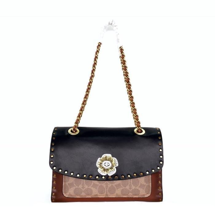 ASLI!!! COACH Parker With Border Rivets and Snakeskin - ItEZJx