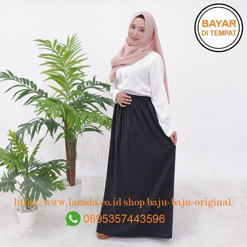 Baju Original Rok Basic Skirt Wolfice Bawahan Simple Rok Panjang Rok Jeans Rok Murah Remaja Casual Modern Modis Skirt Terbaru 2018
