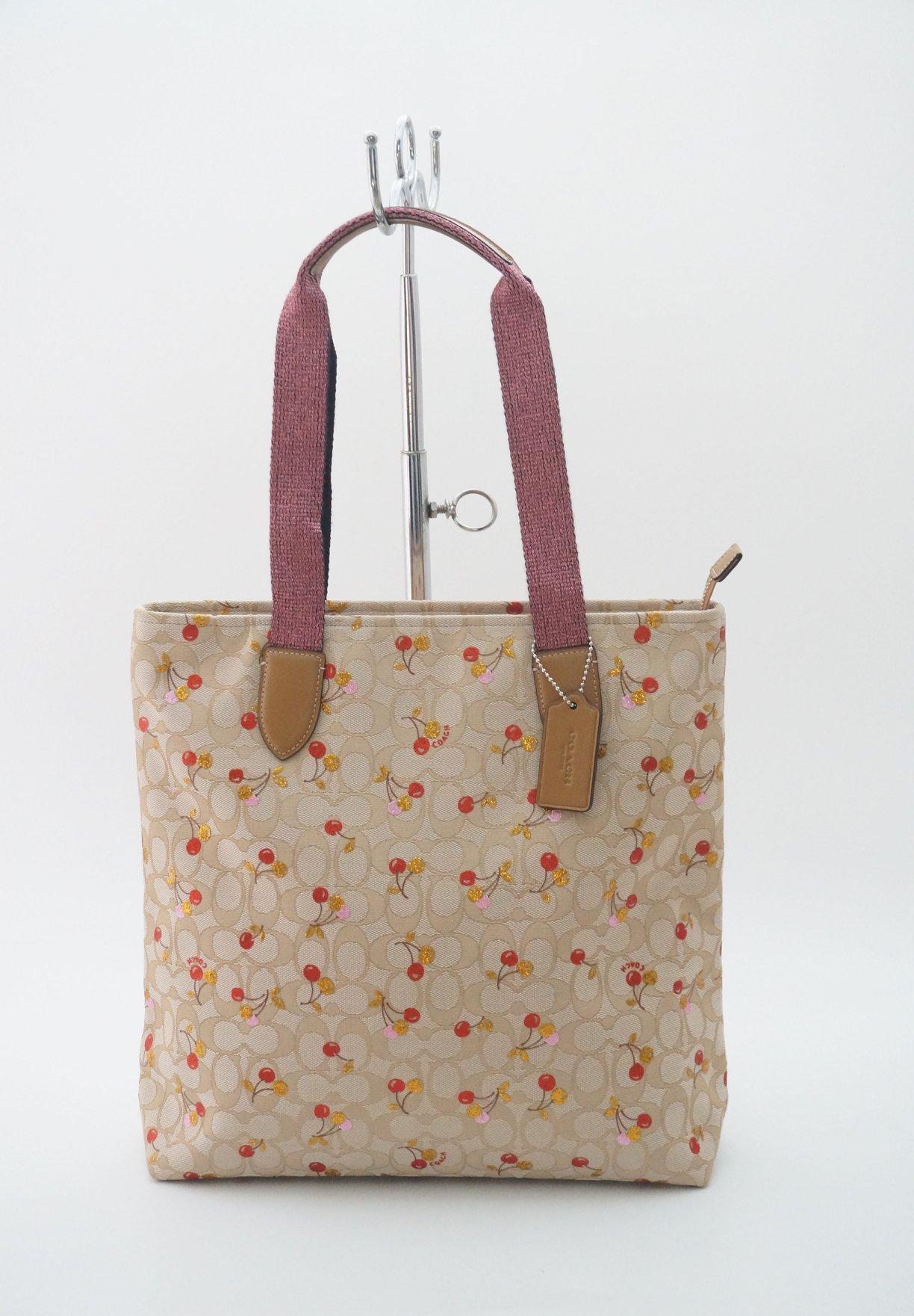 COACH CHERRY TOTE LIGHT KHAKI MULTI