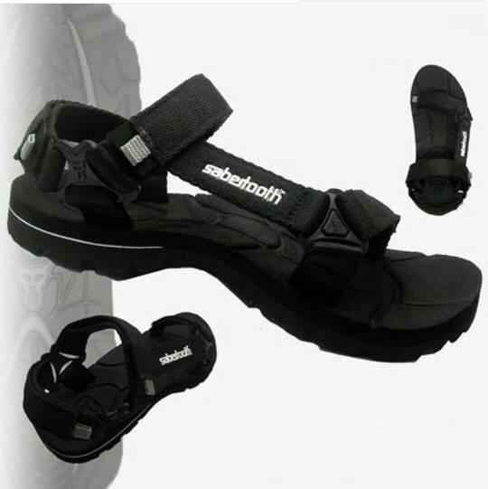 Harga Promo! Sandal Sendal Pria Gunung Webbing Ukuran Besar Jumbo Big Size Sabertot - Hitam - ready stock