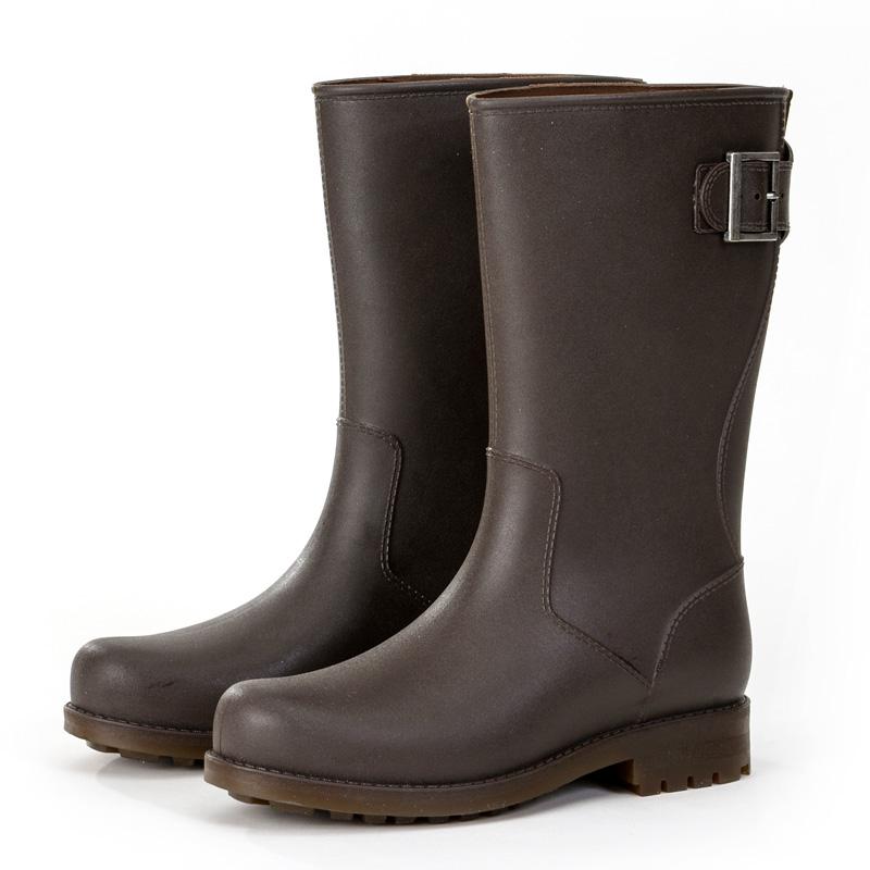 Raytheon Sepatu Boots Hujan Penuh Medan Sepatu Boots Hujan Modis Pancing Ikan (Model Pria + Kopi Warna Sedang)