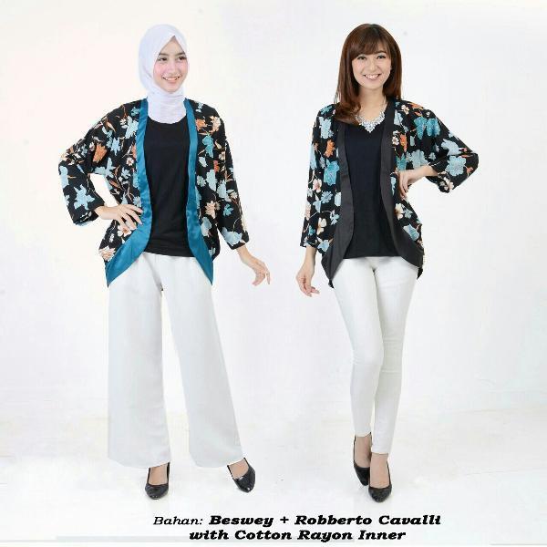 Hanya Hari Ini B - MI KIMONO 2IN1 GIL Baju Setelan Wanita Cewe Muslim Hijab Blazer Cardi Inner Kerja