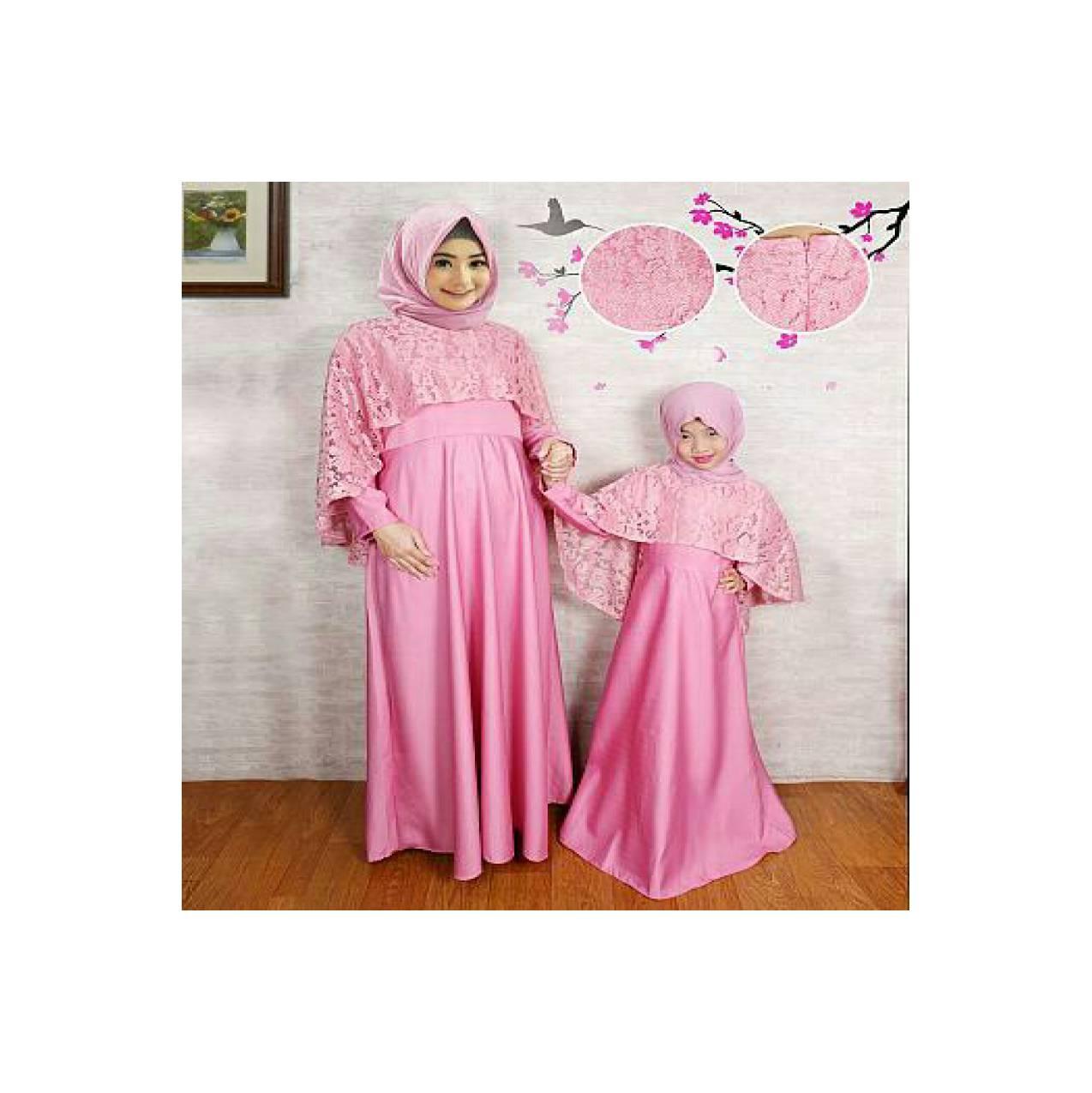 baju gamis ibu dan anak couple tiara mk import