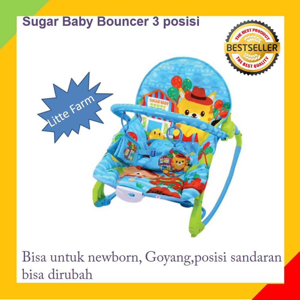 Bouncer Baby /Kursi goyang bayi /Kursi Santai Bayi/ Tempat Duduk Bayi Makan Bayi/ Sugar Baby Bouncer 3 posisi - warna Biru