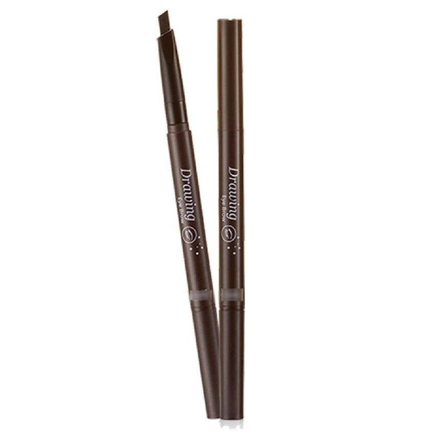 Buy 1 Get 1 Pensil Alis dan Sikat Drawing Eyebrow Brush