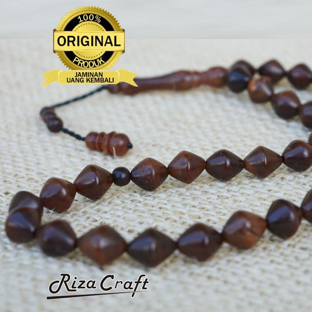 Tasbih Kayu Kokka Kaukah Asli Turki Arab 33 Butir model Wajik Bersertifikat