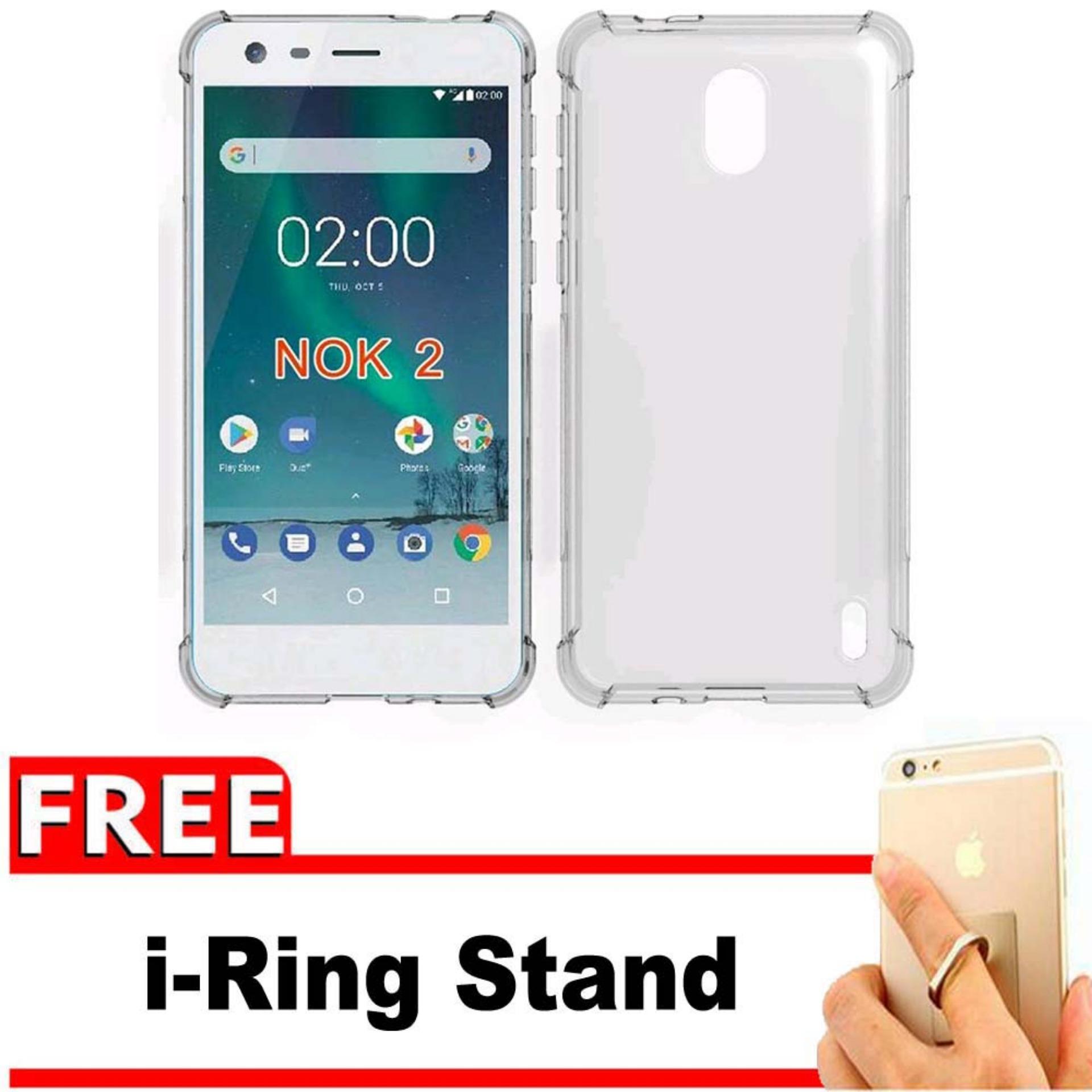 ShockCase for Nokia 2 | Premium Softcase Jelly Anti Crack Shockproof - Gratis Free iRing Stand Phone Holder - Transparan