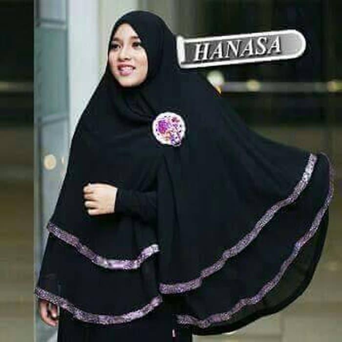 jilbab hijab khimar chifon doble list glamour cantik jumbo A1850