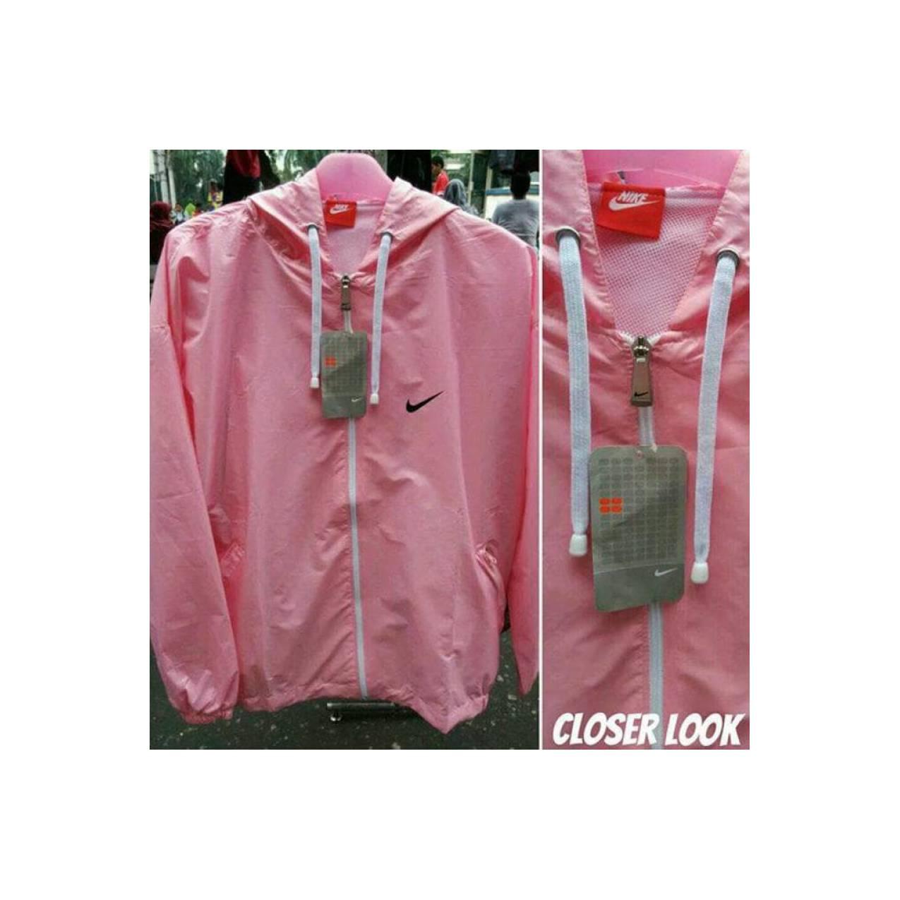 Jual Jaket Running Nike Waterproof Baby Pink Promo