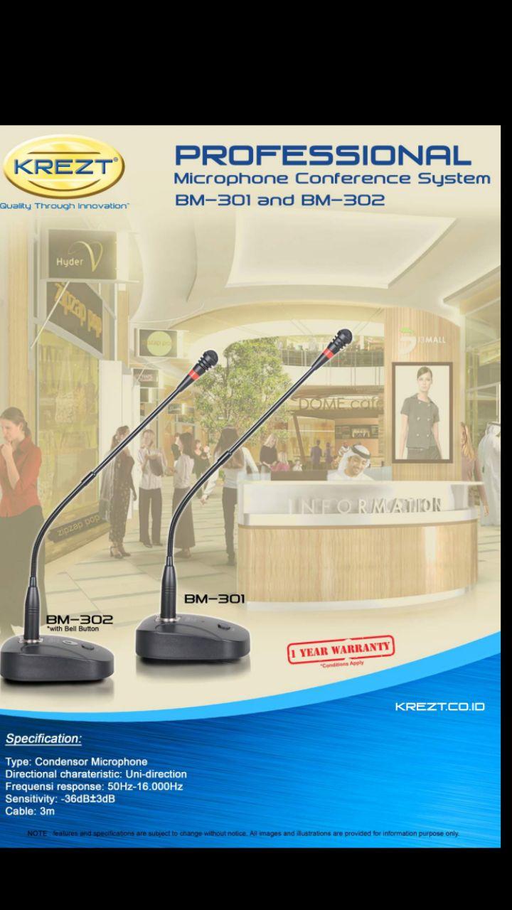 KREZT BM 301 302 original Microphone mik mic mikrofon meja mimbar table condesor meeting sensitif podium cardioid EHHS BONUS GRATIS ONGKIR