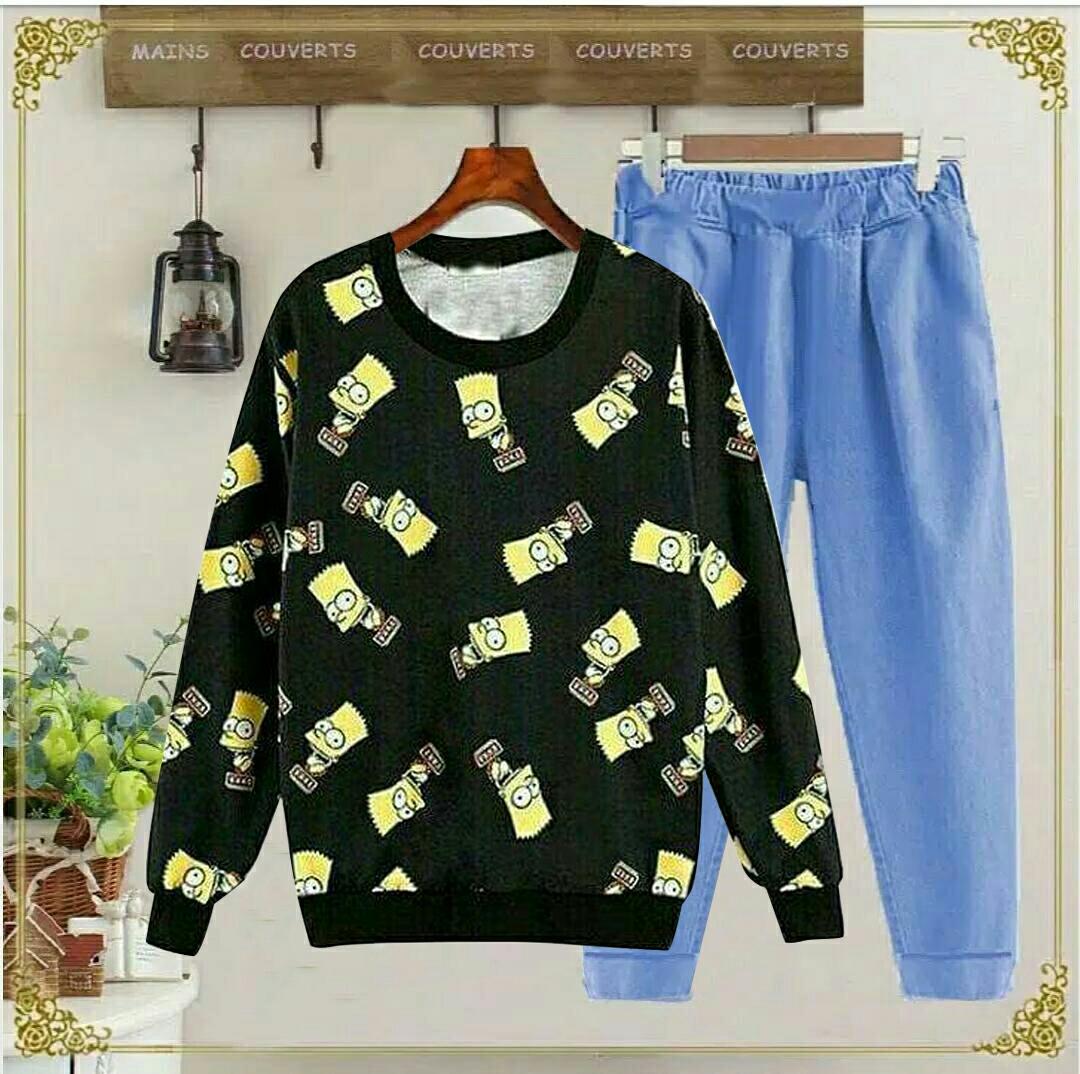 J&C Setelan Simson / Setelan Kaos Wanita / Baju Santai / Setelan Wanita / Kaos Cewek / Celana Panjang Wanita/ Kaos Panjang Wanita / Celana Joger Wanita / Setelan Celana Jogger
