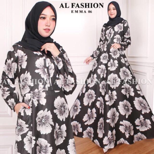 AB Agen Baju Official Shop - maxi emma gamis syari busana muslim wanita pakaian murah ( MAXI AJA) (EMMA 6 PUTIH)