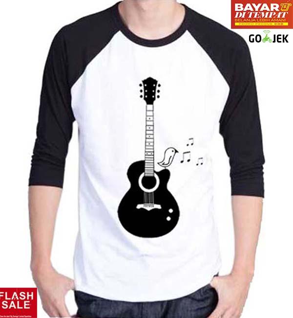Sz Graphics T Shirt Raglan Pria /Guitar Melody/T Shirt Pria Wanita/Kaos Pria Wanita/T Shirt Fashion