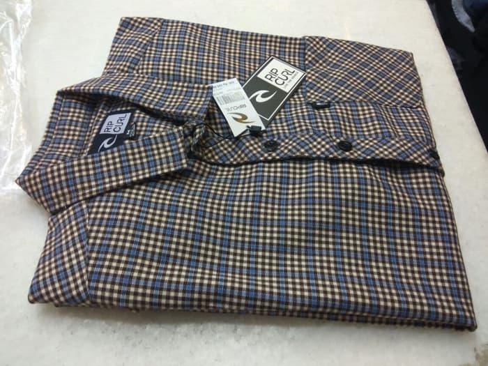 Diskon 10%!! Kemeja Cowok Ripcurl Bahan Flanel Slim Fit - ready stock