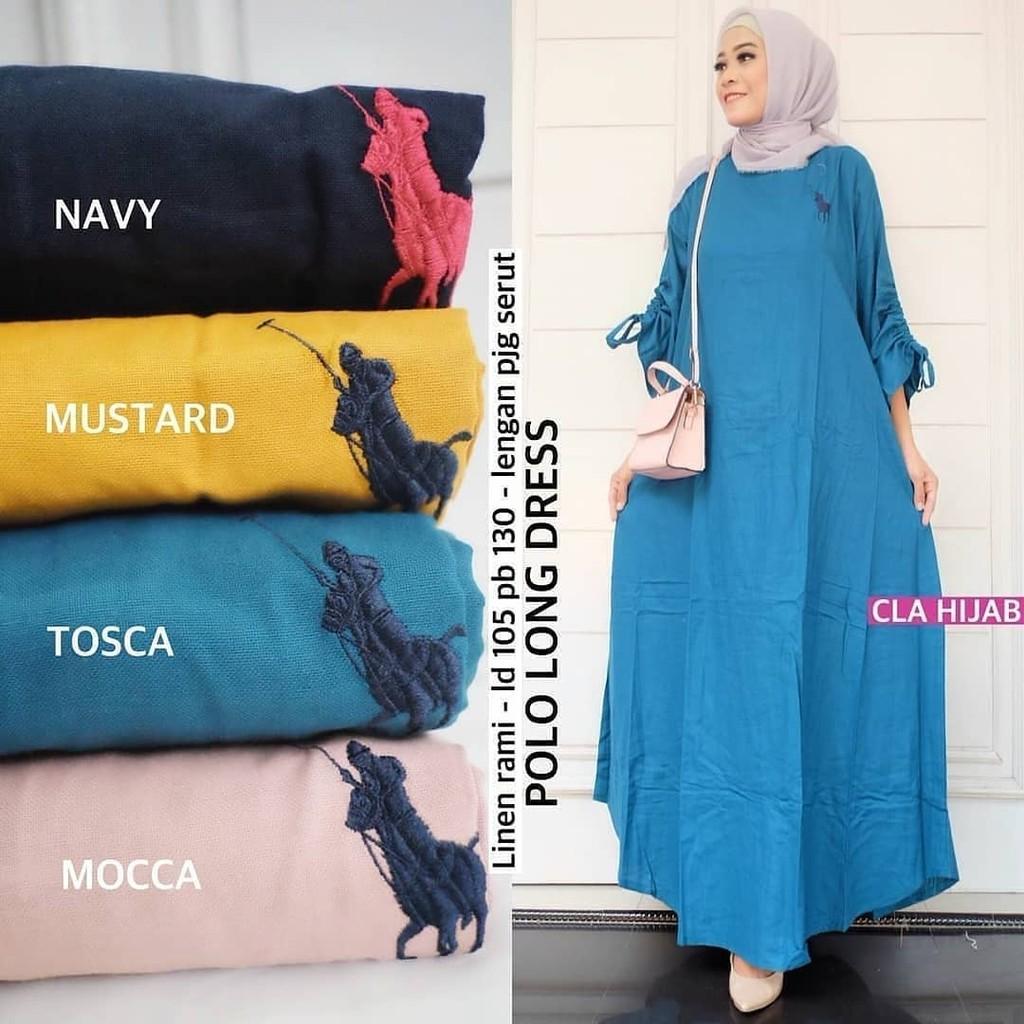 JAKARTA GROSIR - polo long dress balotelly wd.f Fashion Dress / Atasan / Tunik / size M, L dan XL