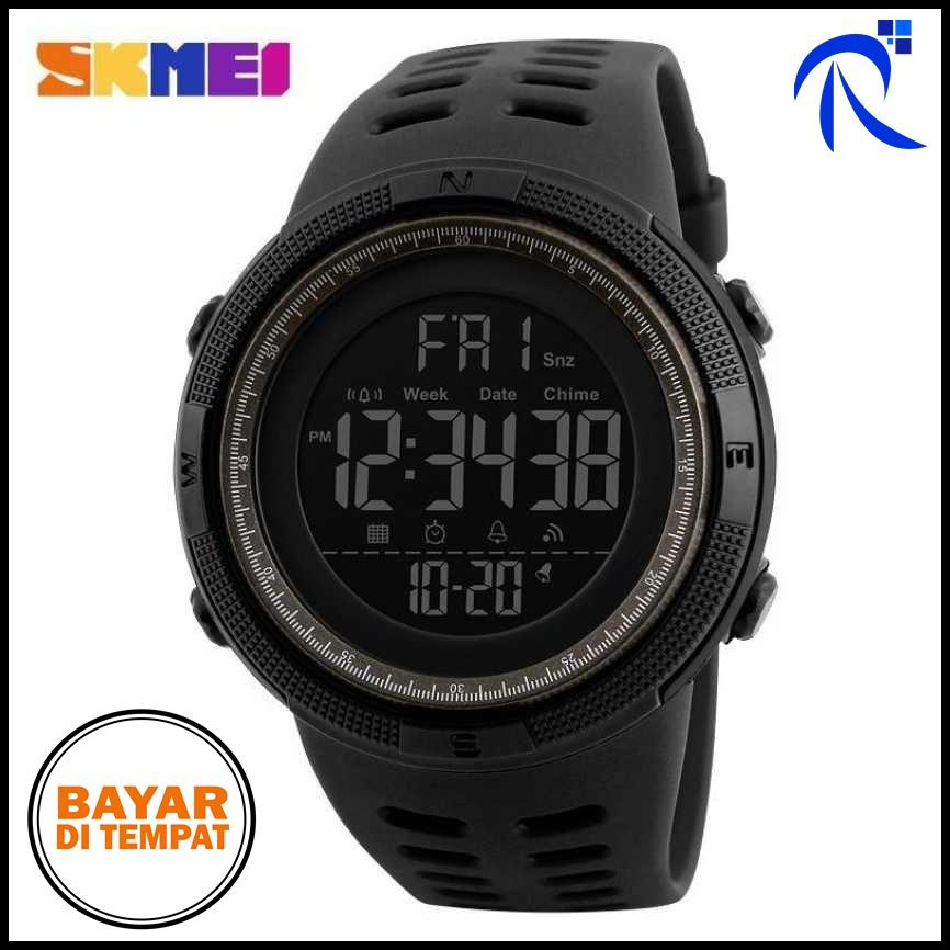 SKMEI Jam Tangan Digital - DG1251 - Black / Hitam / Red / Merah / Blue / Biru / Gold / Emas / Brown / Coklat - Watch Watches Jam Tangan Strap Silikon Pria Man Cowok Cowok Stylish Trendy Sporty Anti Air Waterproof FREE ONGKIR !!