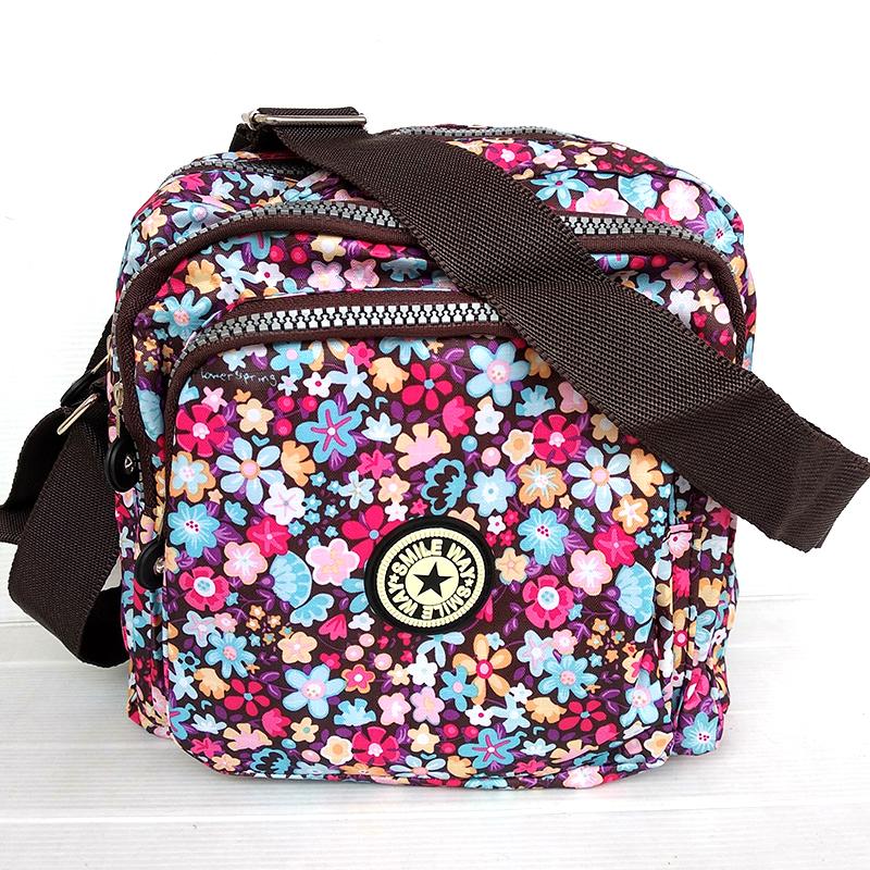 Vienna Linz Tas Selempang Wanita Flower Bunga SIMMY 24x8x23cm Casual Messenger Sling Bag Korea Nylon Waterproof Women Fashion Accessories Feminim Tas Bahu Slempang Kuliah Kampus Jalan Travel Tempat Makeup Kosmetik Gadget Dompet Fashionable