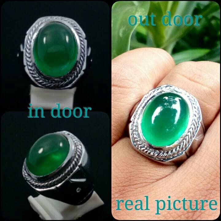 NEW Promo Perhiasan Cincin permata natural zamrud zambia super dgn ring tanam anti luntur Murah