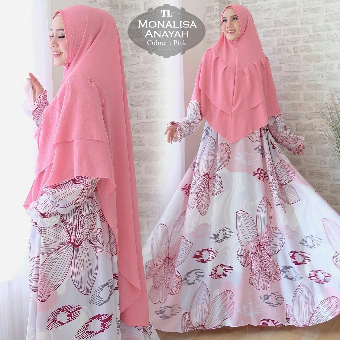 Humaira99 Baju Gamis Syari Jumbo Dress Hijab Muslimah Longdress Atasan Wanita Monalisa XXL Anayah