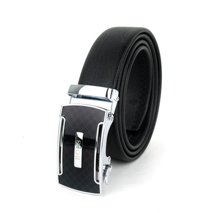 IKAT PINGGANG PRIA IMPORT MODEL OTOMATIS HUGO BOSS 11431 HITAM - DHFO