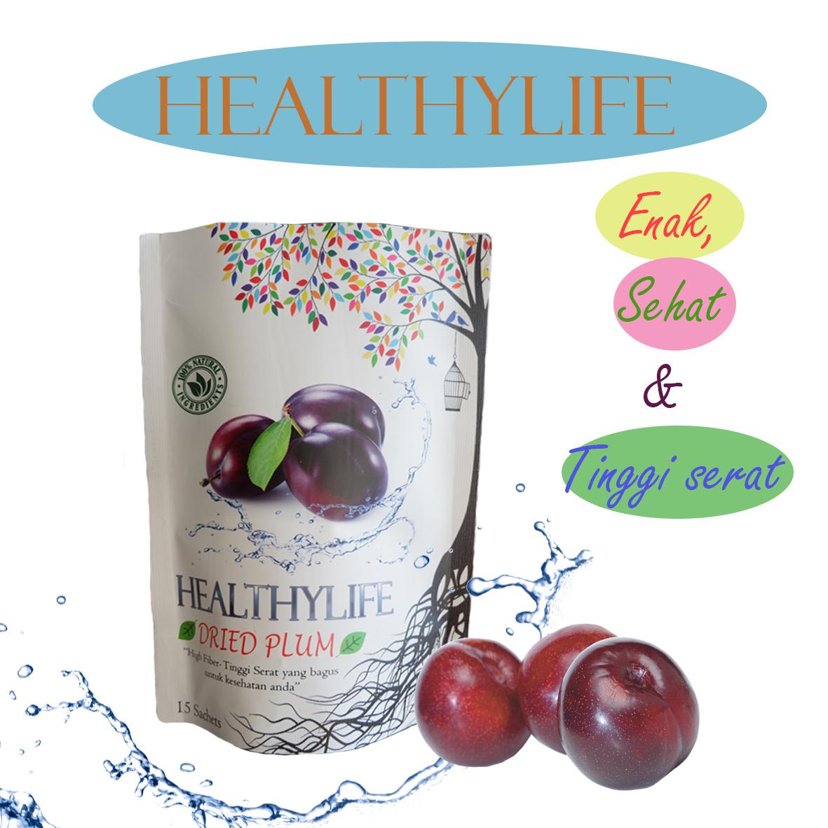 Healthylife dried plum buat diet, enak dan menyehatkan isi 15 sachet  (NEW PACKAGING) with hologram