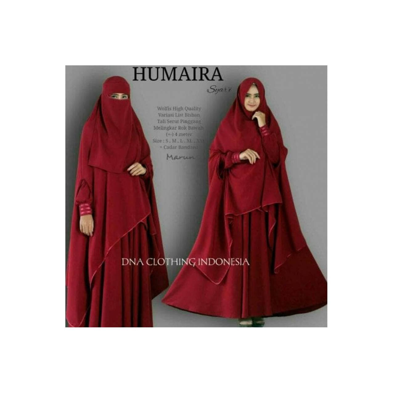 Syari Humara Syari Set Gamis Wolvis Cadar Bandana Niqab Niqob Busui