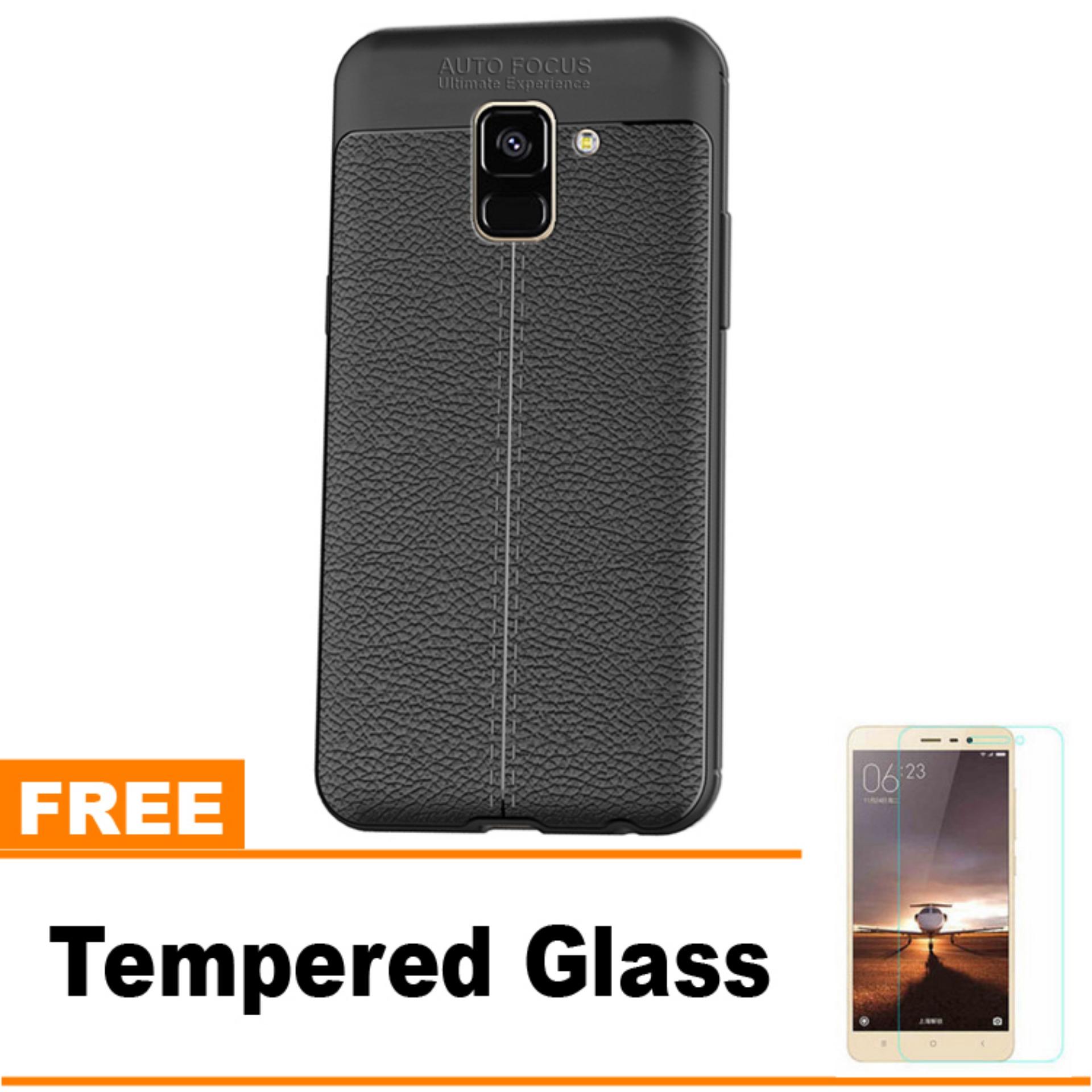 Original Lazada Case Auto Focus For Samsung Galaxy A8 2018 - Hitam - Hadiah Tempered Glass