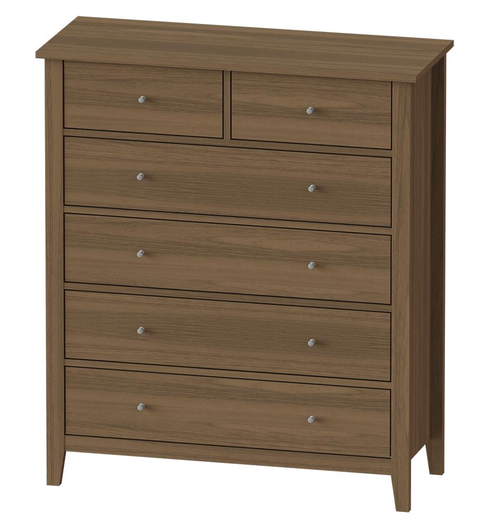 JYSK Laci COPEN 2 PLUS 4 DRAWERS TOPPAN WALNUT