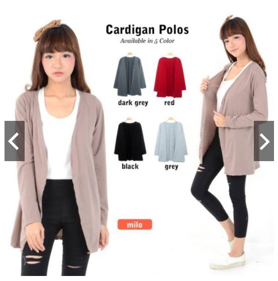 Hana Fashion * Cardigan Polos Felis All size fit to XL *