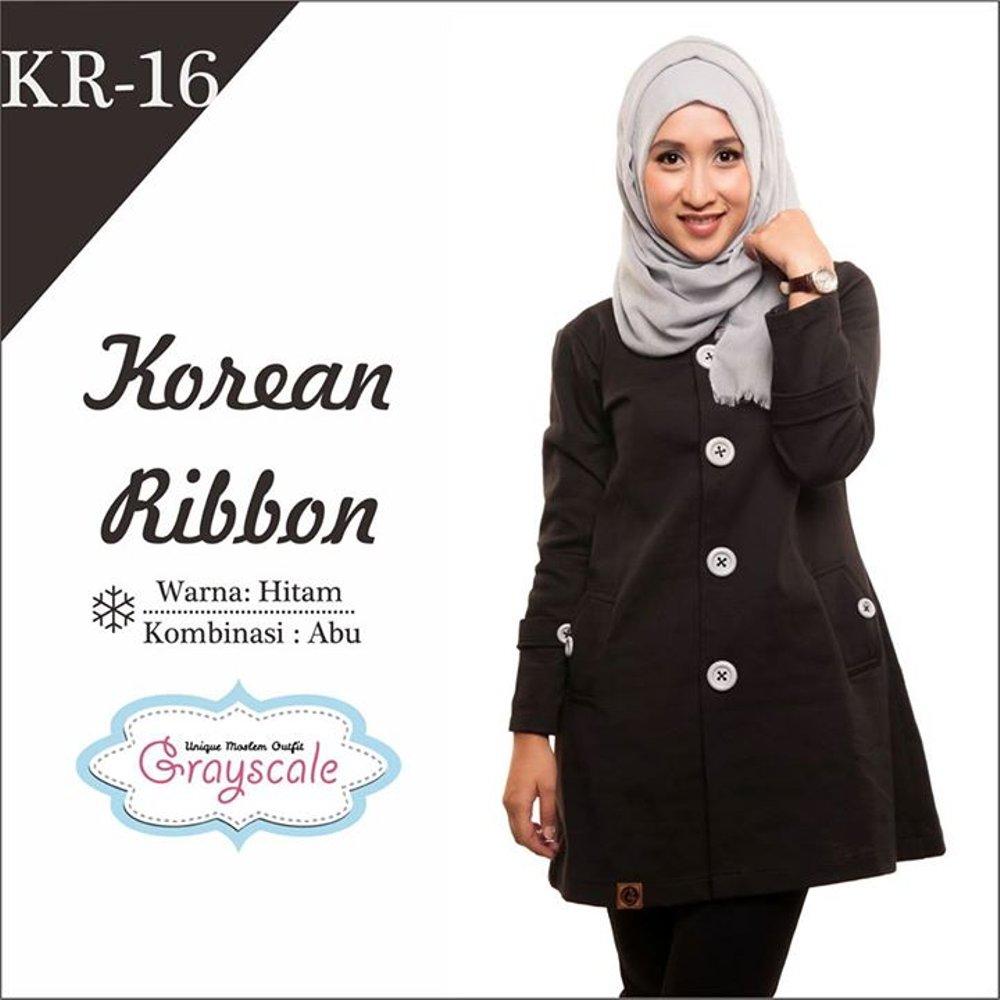 Jaket Wanita Murah Terbaru Grosir Muslimah Korea Hitam Abu 16 di lapak Jaket Wanita jaketwanita