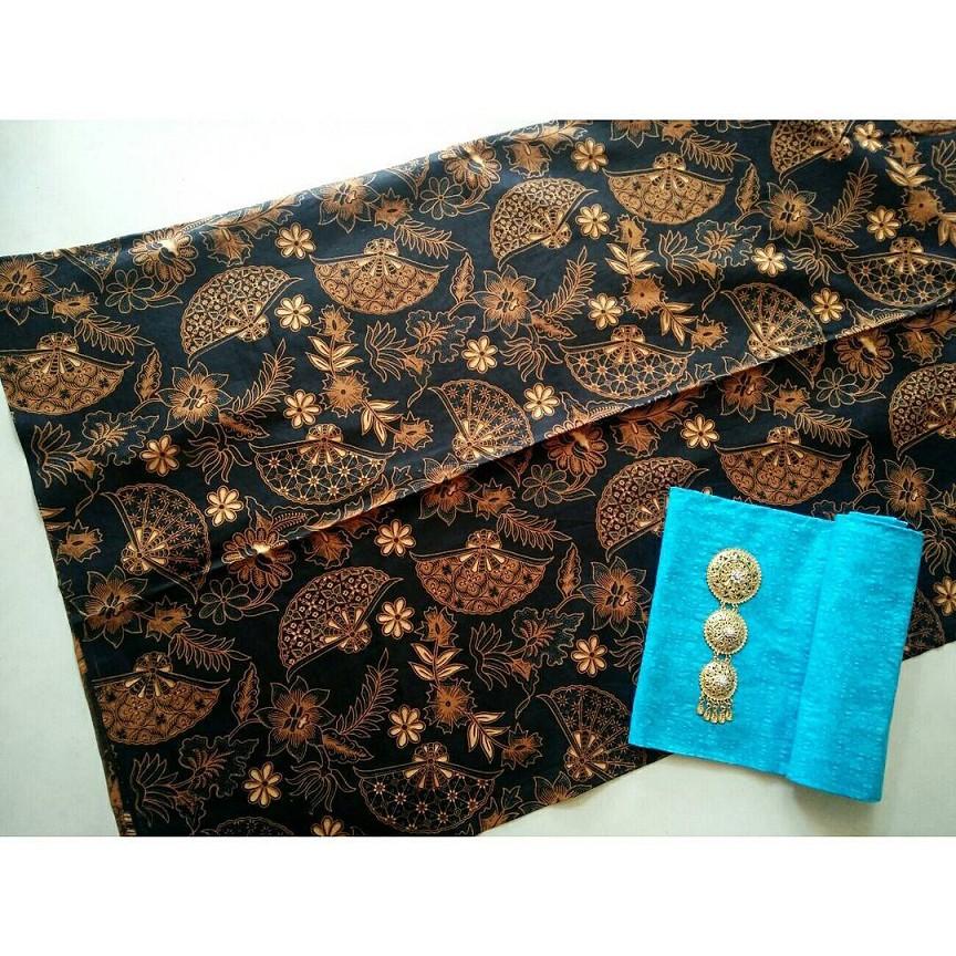 Kain Batik Solo Sogan Motif Kipas Bali