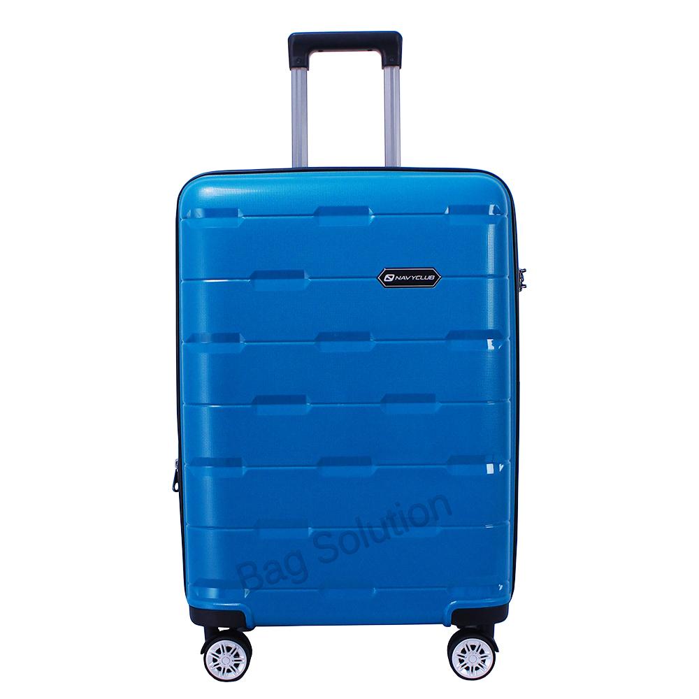 Navy Club Tas Koper Hardcase Fiber - PP 4 Roda Resleting Anti Tusuk - Kunci TSA - HJJH Size 24 Inch