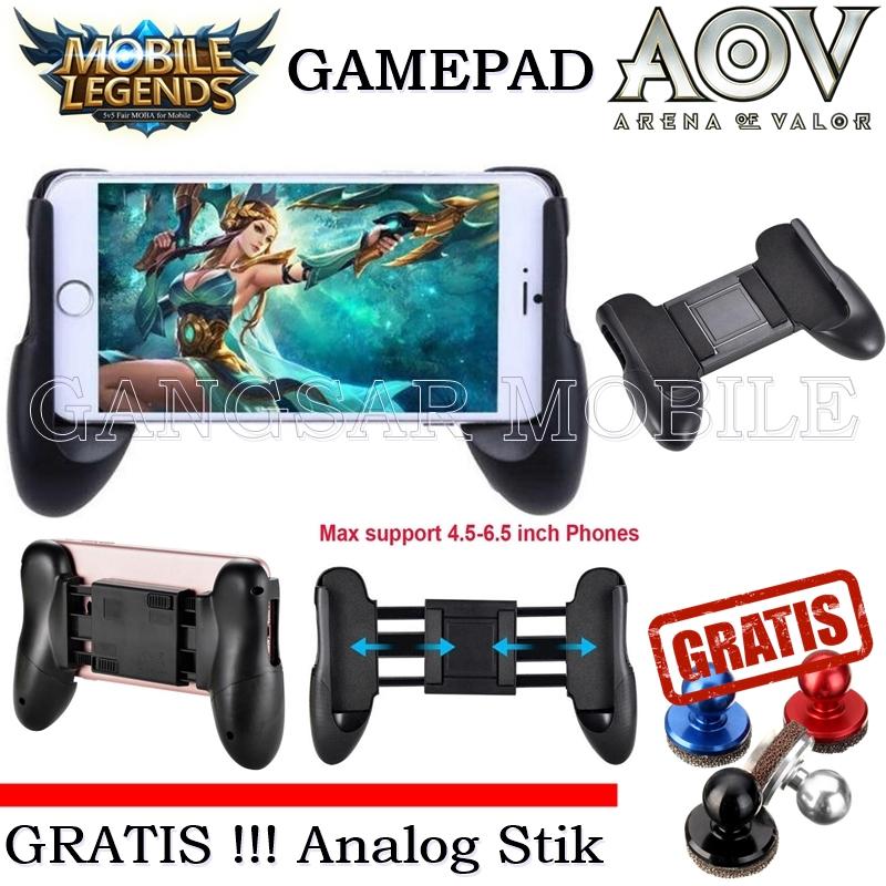Game Pad Hand Grip Mobile Game PAd MObile Joystick For Mobile Legend AOV PUBG + GRATIS 1Pcs Analog Stik (Random Warna)