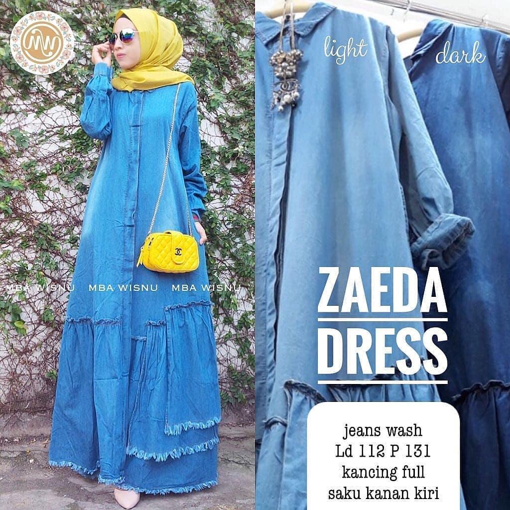 Baju Murah Terbaru Gamis Zaeda Dress Jeans Baju Wanita Gamis Baju Terusan Panjang Baju Kerja Gaun Pesta Murah Remaja Baju Muslim Terbaru 2018