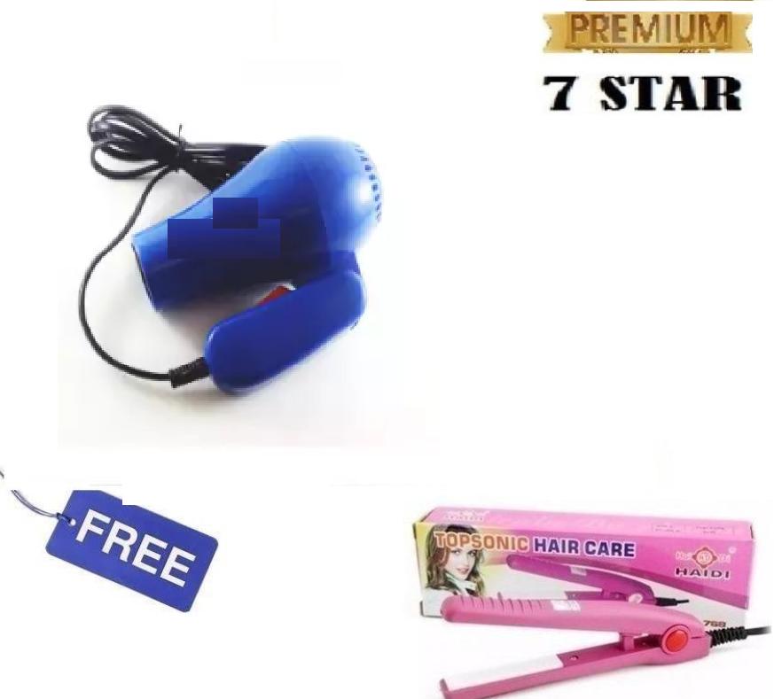Travel Hair Dryer Mini - Pengering Rambut Fleco/Mermaid + Gratis Catokan Rambut Mini Haidi 1 Pcs