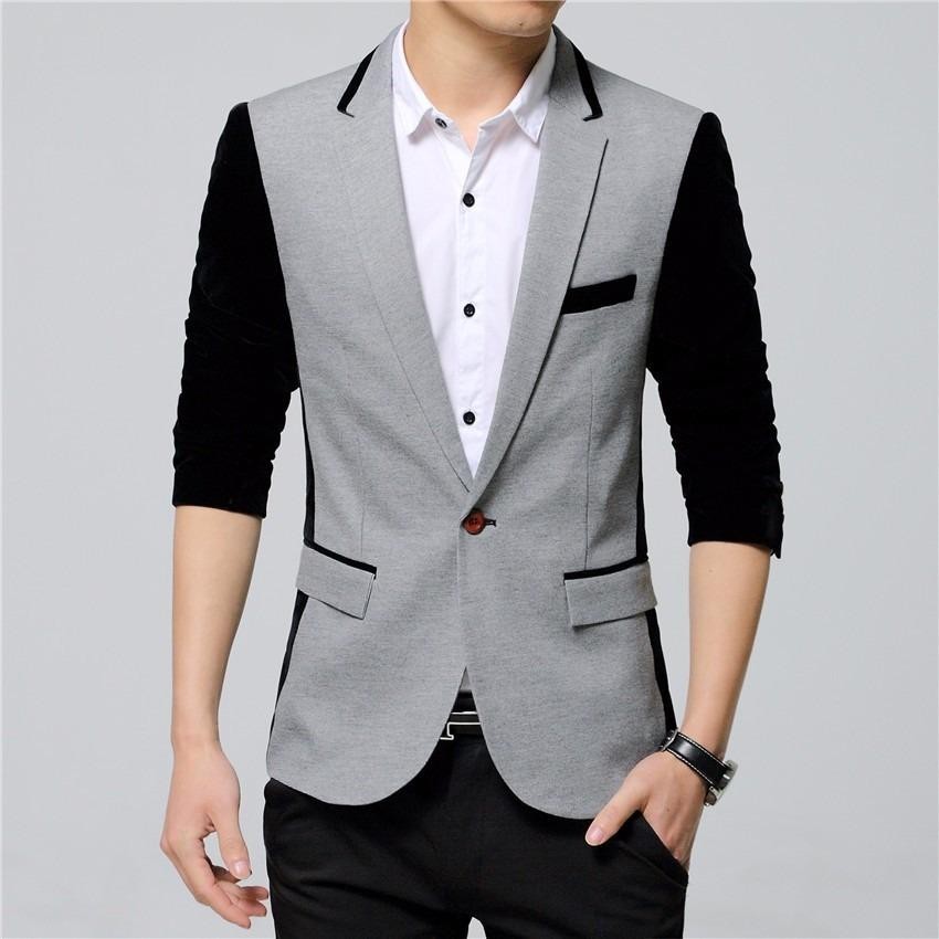 Jaket Kulit - Blazer Pria Comby Executive Style Abu-Abu Hitam