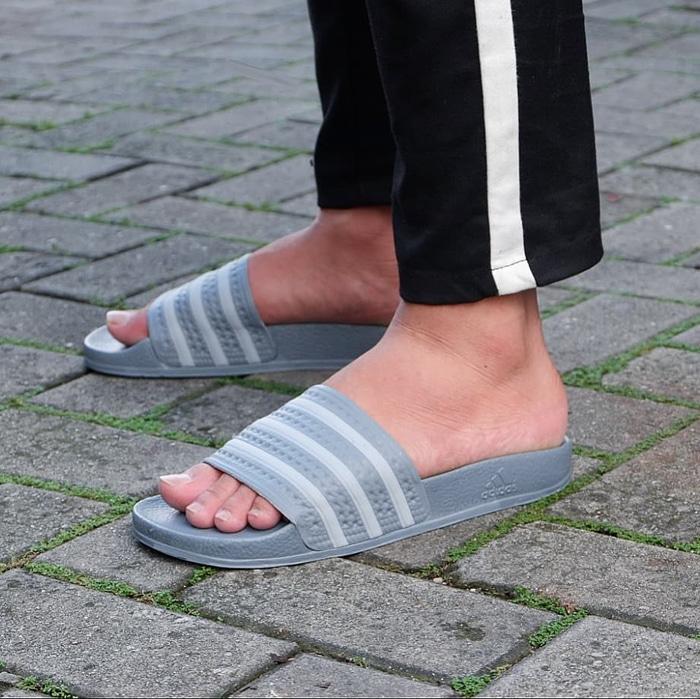 Sandal Original Adidas Slide Adilete Indigo Full Grey
