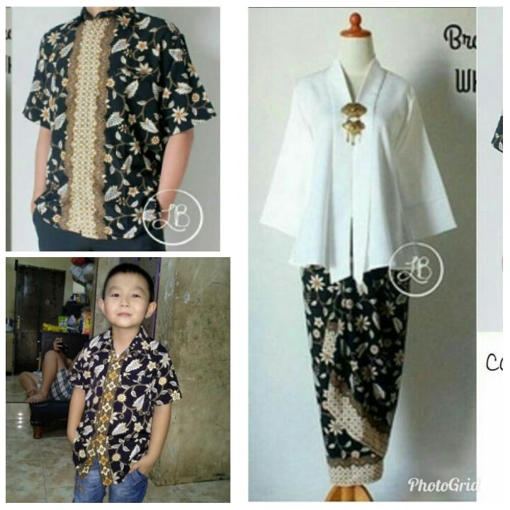 Glow fashion Couple batik 3in1 stelan atasan blouse abaya kebaya kutubaru batwing kalong dan rok lilit panjang wanita jumbo dan atasan kemeja pria dewasa dan atasan kemeja pria anak long skirt shirt Chelsea M – XL