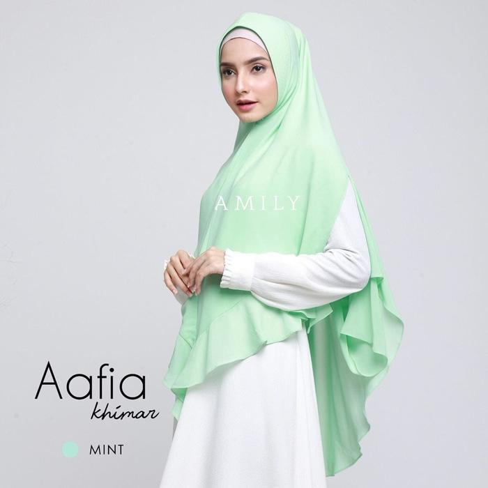 Amily Khimar Aafia Mint - hijab kerudung khimar jilbab syari kerudung A4366