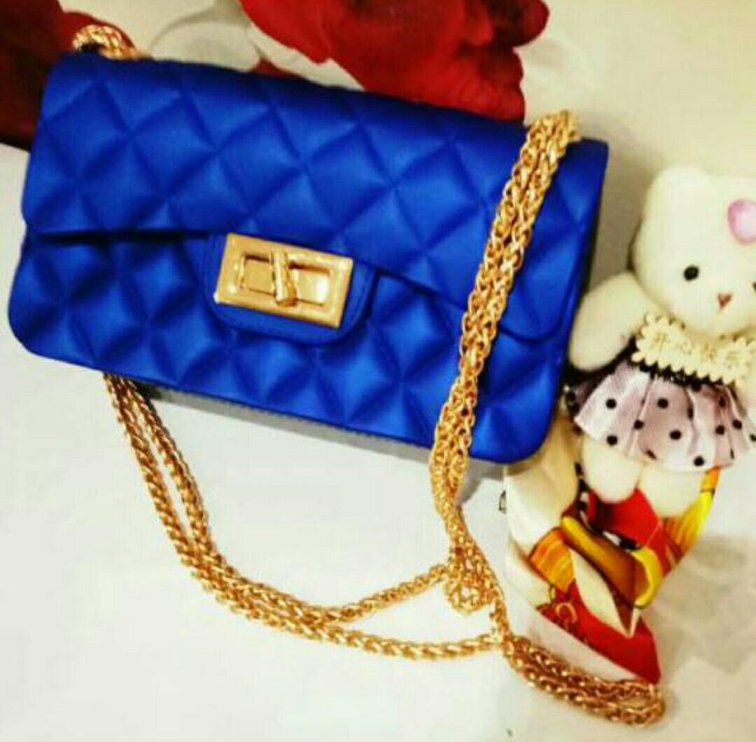 TAS IMPORT JAKARTA JELLY MATTE Chevron Maxi UK 22 CM BW8021 FREE BONEKA DAN SYAL