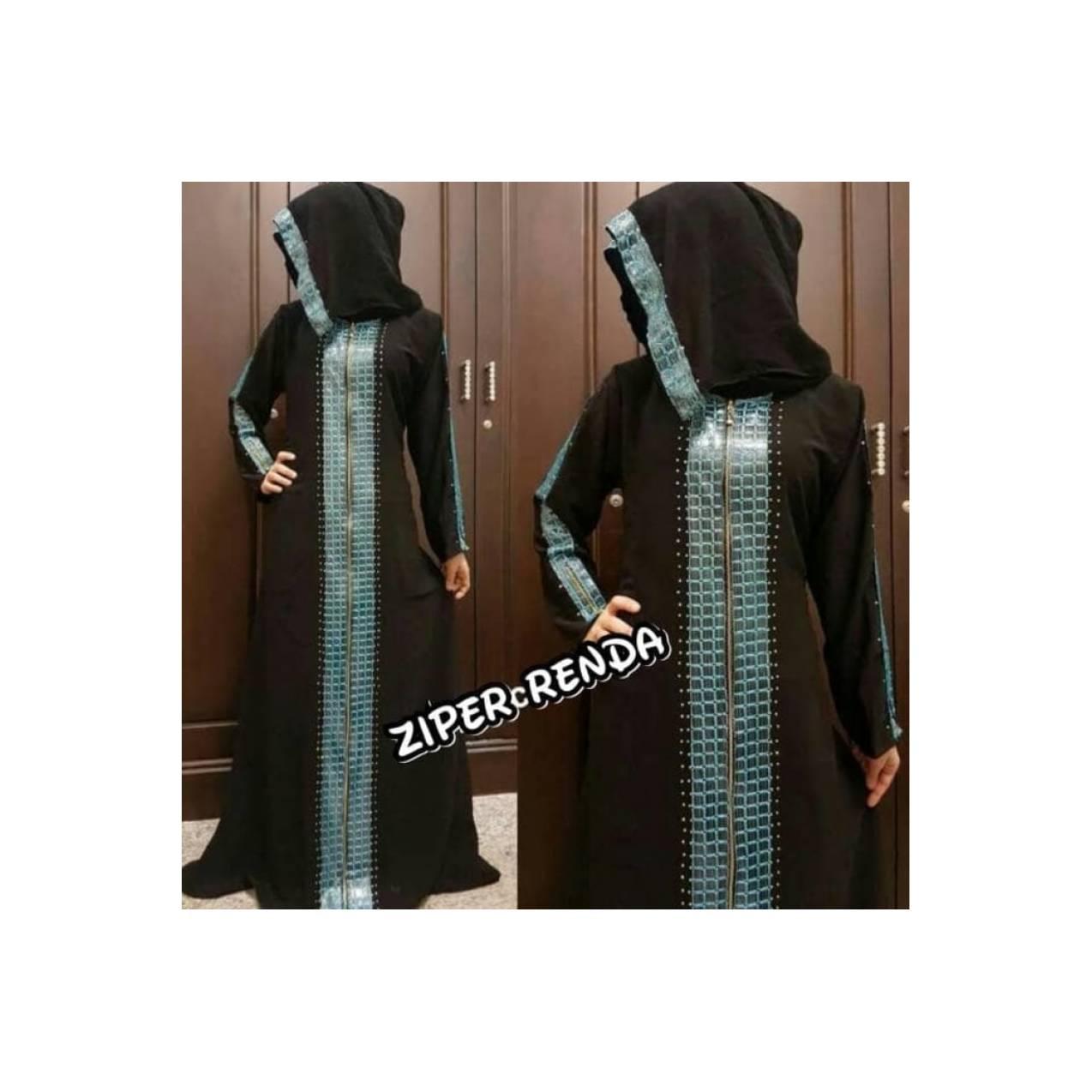 Grosir Gamis Cantik Mewah ABAYA ZIPER RENDA / GAMIS ARAB / BUSANA