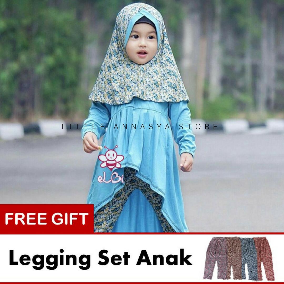 eLBi - Baju Muslim Anak Perempuan / Baju Muslim Balita Perempuan / Gamis Anak / Baju Muslim Anak / Baju Muslim Bayi Perempuan / Baju Pesta Anak Muslim / Farah Series