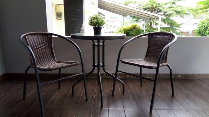 Promo SALE !! 2 Kursi Set Meja Kaca Informa Indoor Outdoor Original