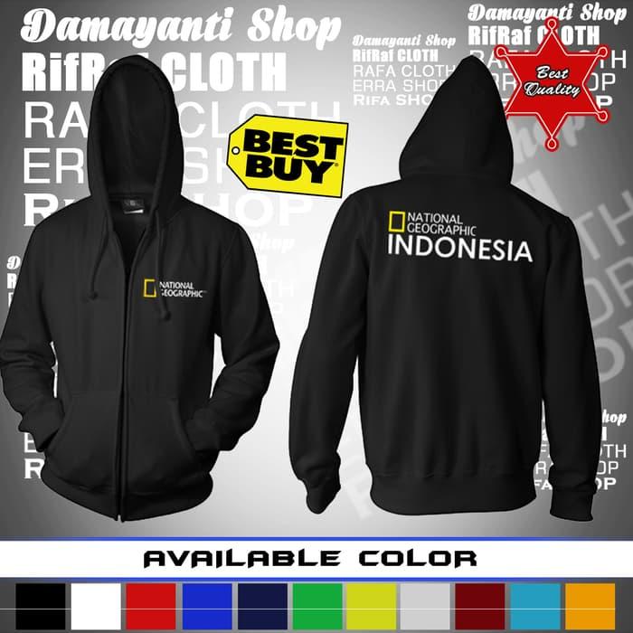 Hoodie Zipper National Geographic Indonesia/Sweater/Jaket Murah