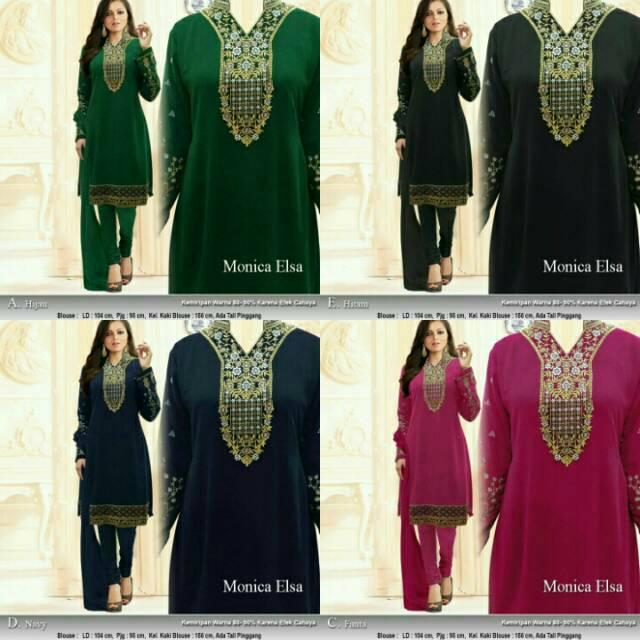 (TERBARU) MONICA SETELAN BAJU INDIA/BAJU HIJABERS (HITAM)