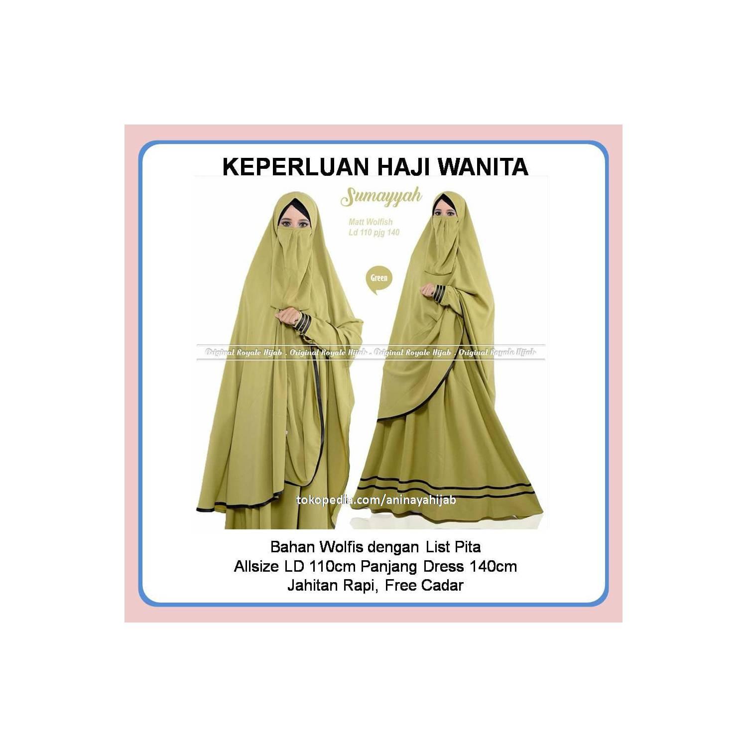 Keperluan Haji Wanita Sumayyah Syari - Hijau Muda, XL